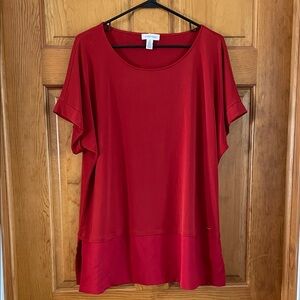 Calvin Klein Burnt Orange Short Sleeve Tunic Style Top